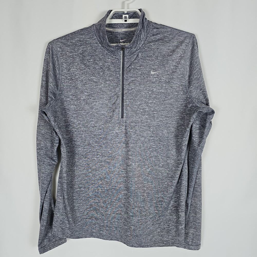 Nike Dri-FIT Running Pullover Shirt Men’s Gray 1/4 Zip Long Sleeve, Size: XL